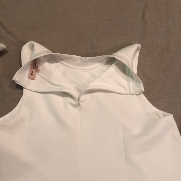 Philosophy crop front low back mock neck lined Lrg - Picture 7 of 7